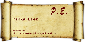 Pinka Elek névjegykártya